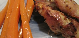 country mustard chicken with buttered cumin carrots