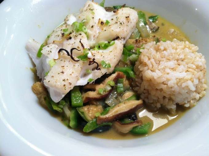 Thai green curry cod